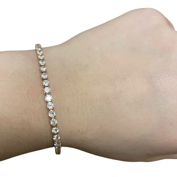 Macy’s Rose Gold CZ Cubic Zirconia Tennis Bracelet - Picture 5 of 7